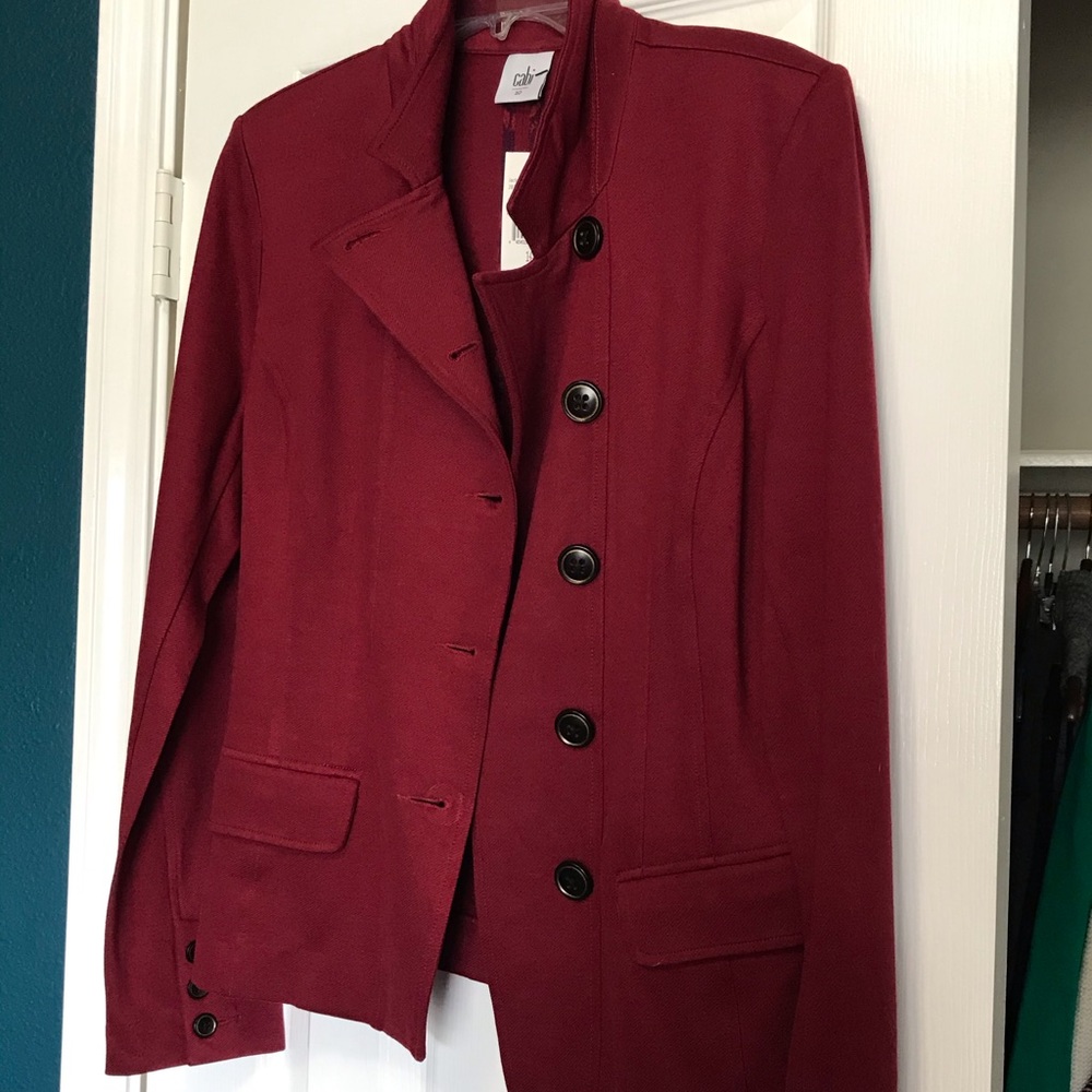 Women’s Cabi brick red fitted dress work blazer 10